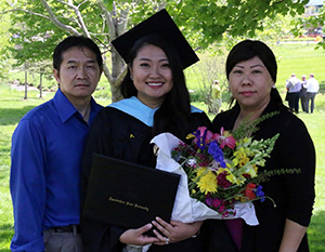 Jennifer Yang Graduation Photo with Parents