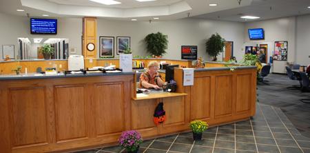 Appalachian Center Front Desk and student lobby area