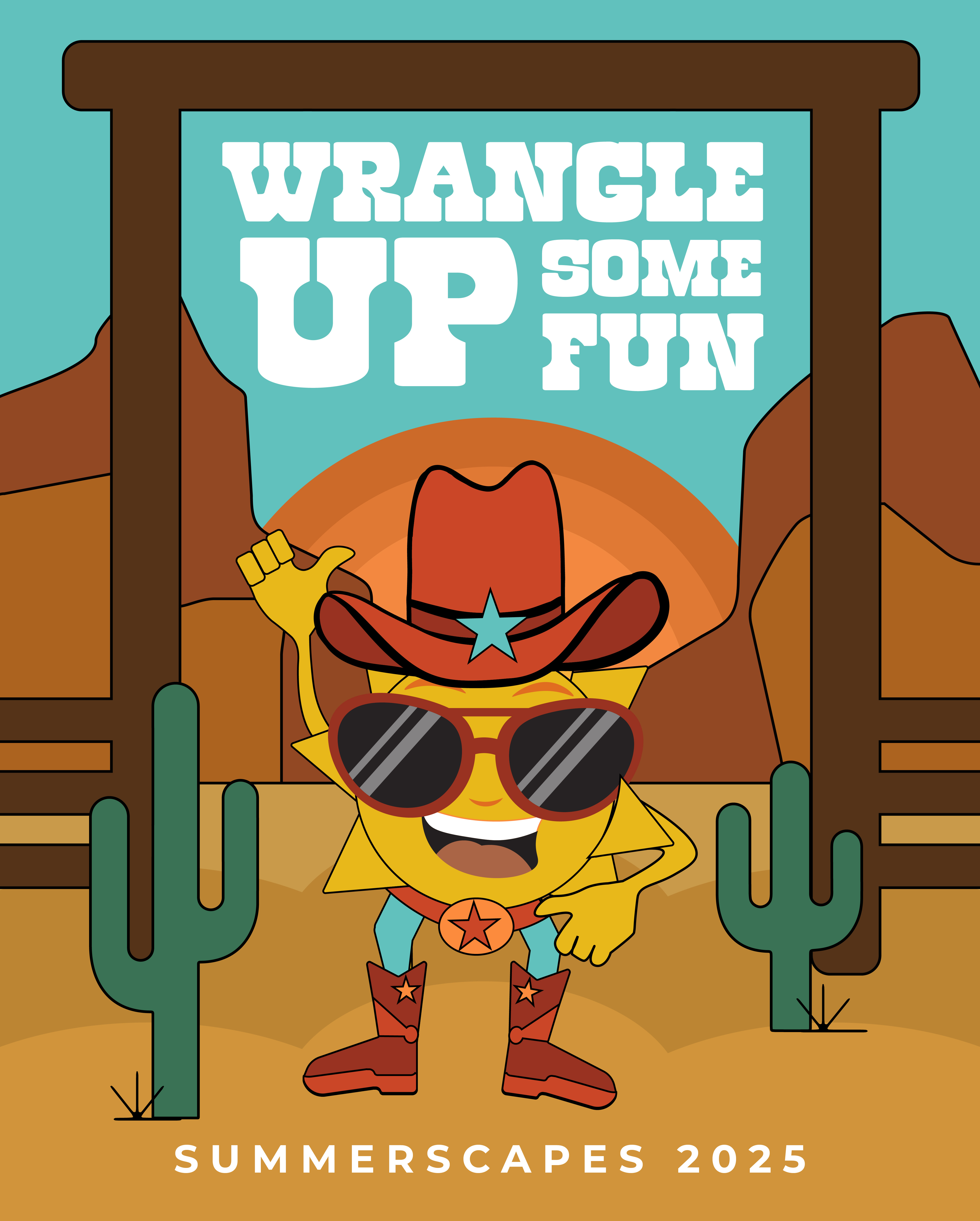sun in cowboy attire