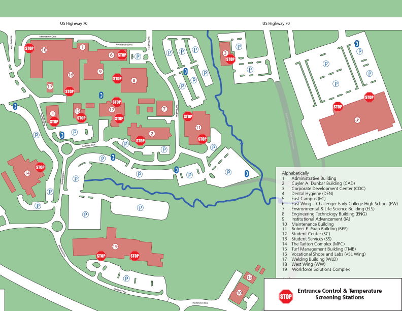 Main Campus Temperature Screening Stations