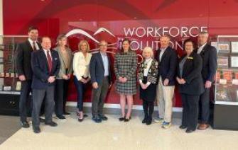 From left, Alex Fagg, Dr. William Carver, Lisa Estep, Dr. Karen Gold, Senator Michael V. Lee, Carly Price, Nancye Gaj, Bill McBrayer, Vickie Vinson, and Dr. Garrett Hinshaw.